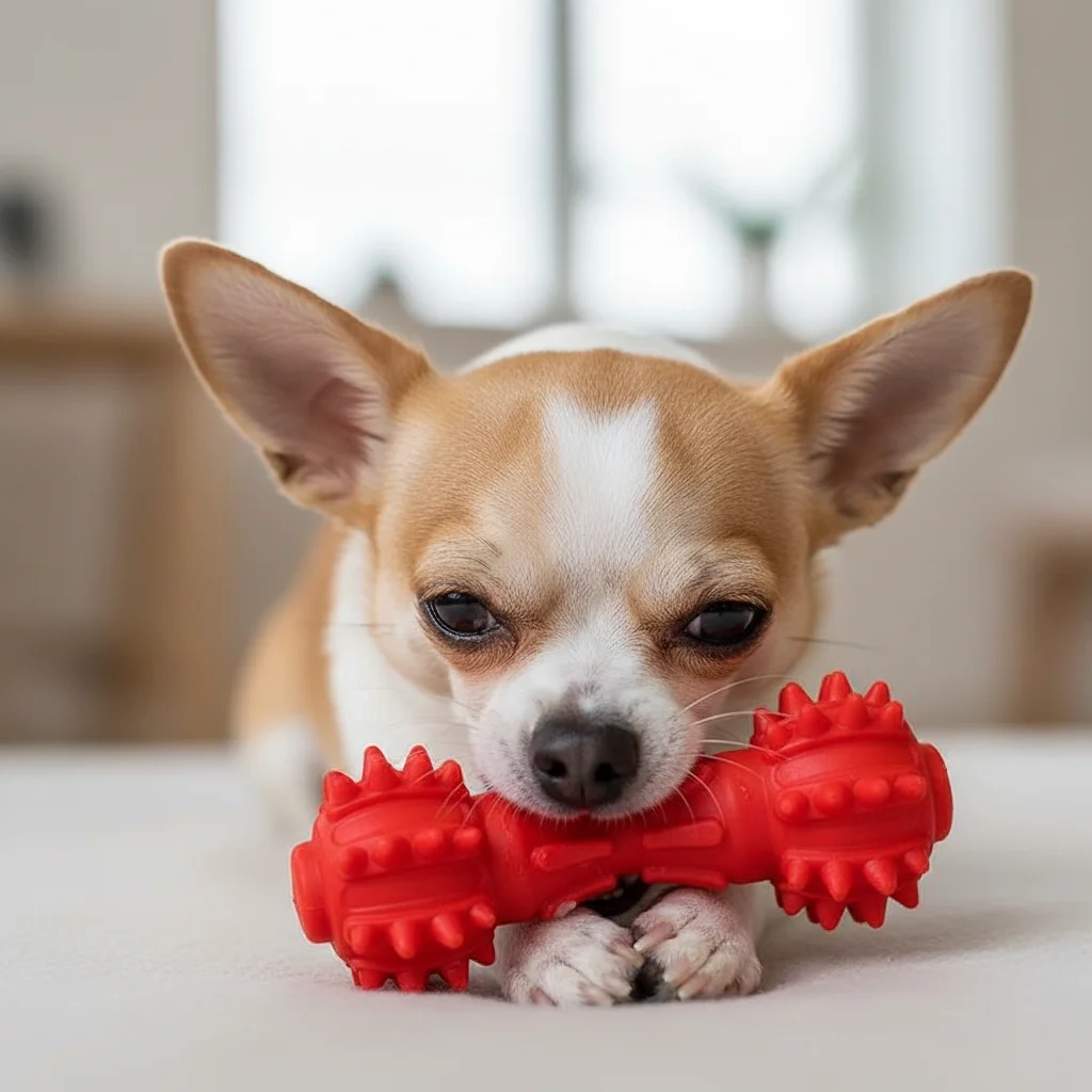 Barbell Dog Chew Toy for Teeth Cleaning - Image 5