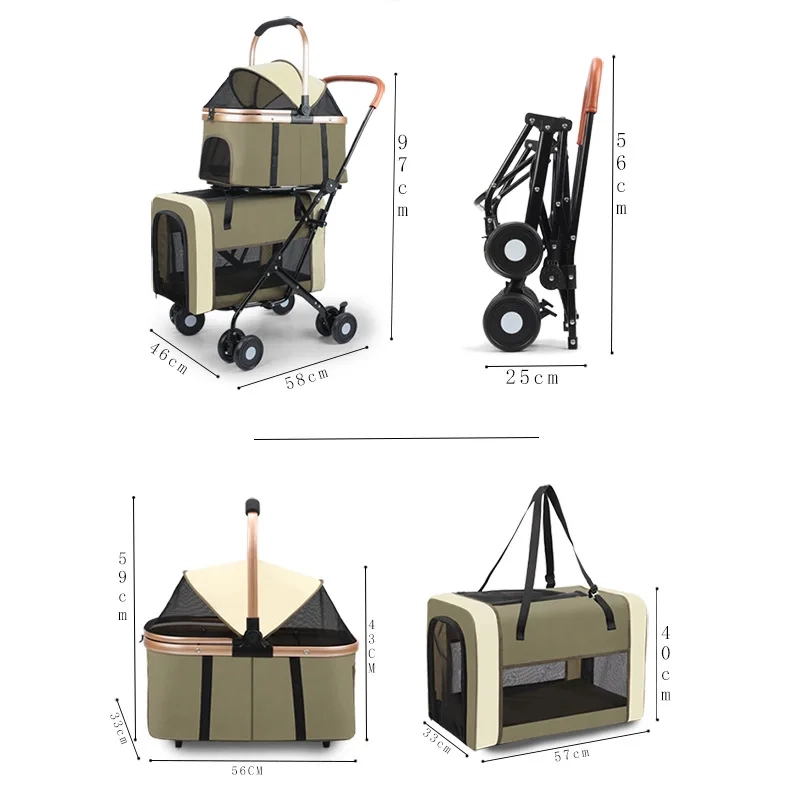 Detachable Two-Tier Pet Stroller - Image 3