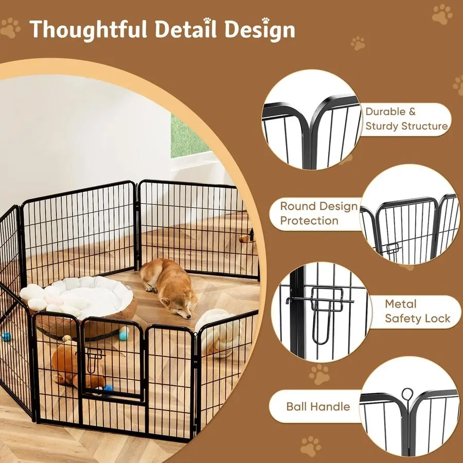 Portable 8-Panel Pet Play Yard - Image 3
