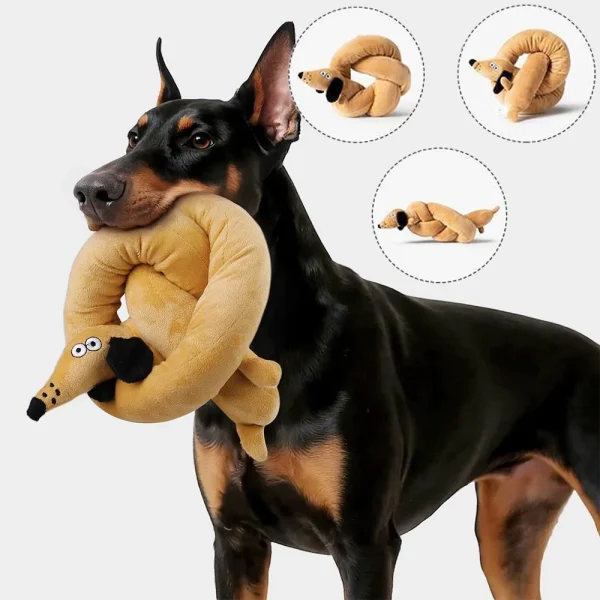 100cm Sausage Plush Squeaky Dog Toy