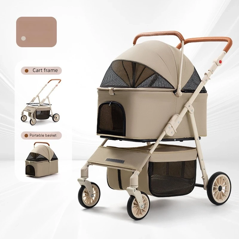 Double Space Pet Stroller with Reversible Handle - Image 8