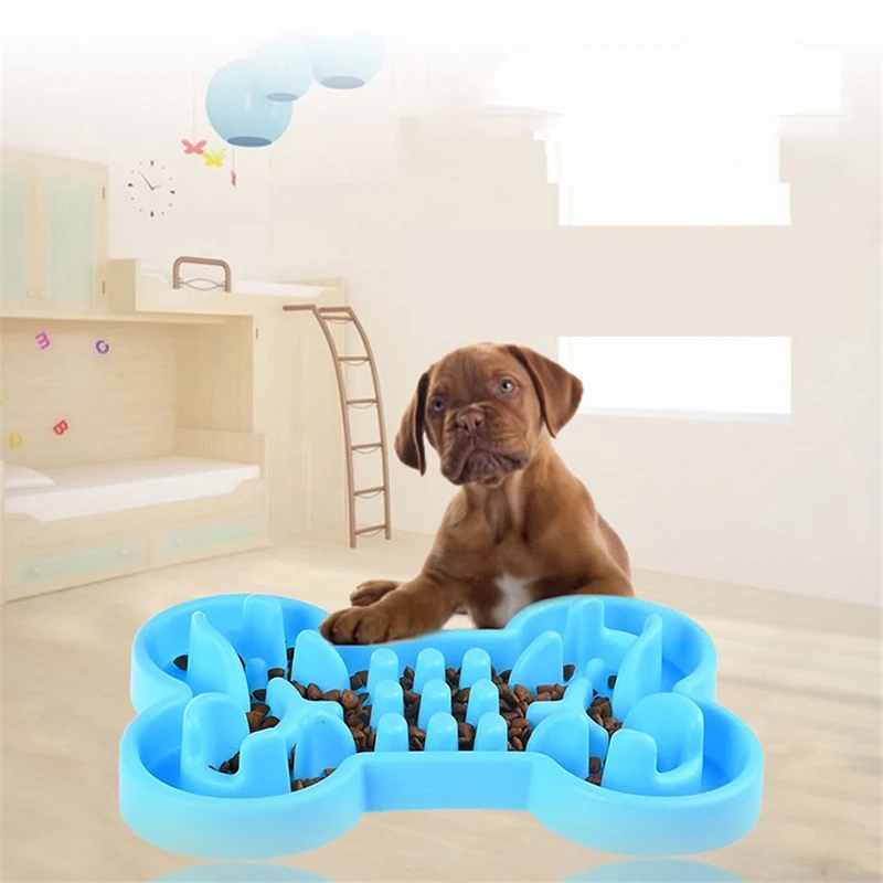 Bone-Shaped Silicone Slow Feeder Bowl for Dogs and Cats - Image 2