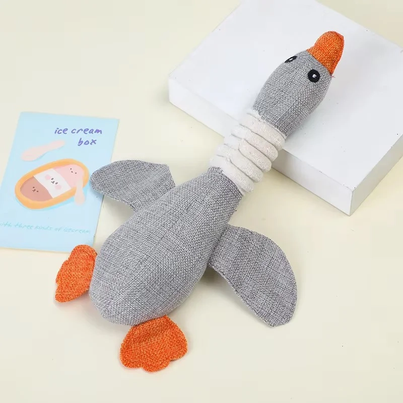 Duck Plush Squeaky Dog Toy for Interactive Play - Image 8