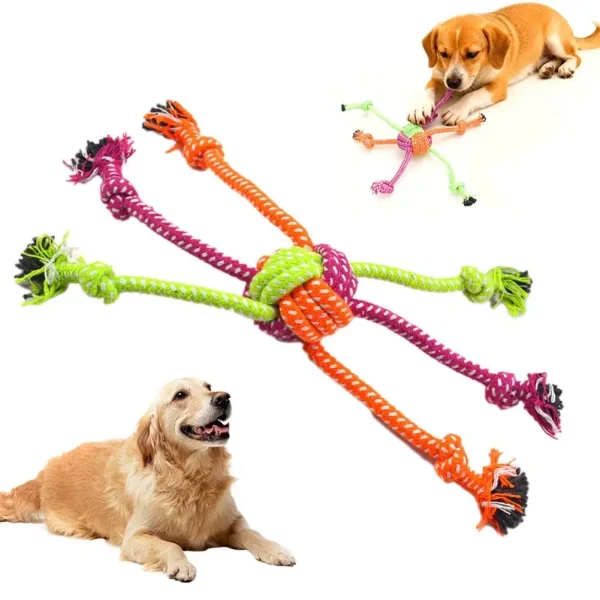 Interactive Dog Rope Knot Toy for Chewing