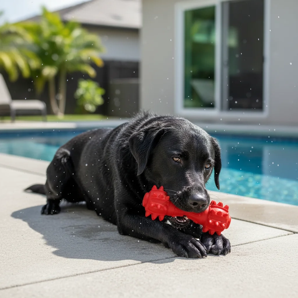 Barbell Dog Chew Toy for Teeth Cleaning - Image 4