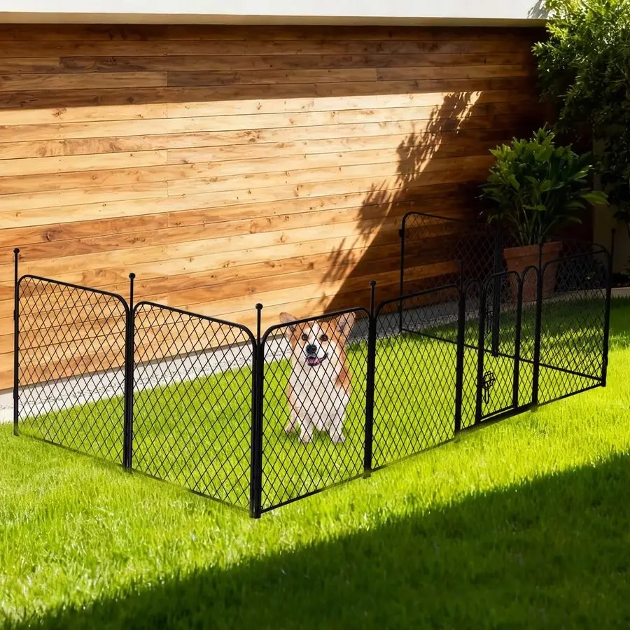 8-Panel Mesh Pet Playpen with Door - Image 4