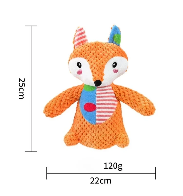 Patchwork Animal Plush Squeaky Dog Toy for Interactive Play - Image 6