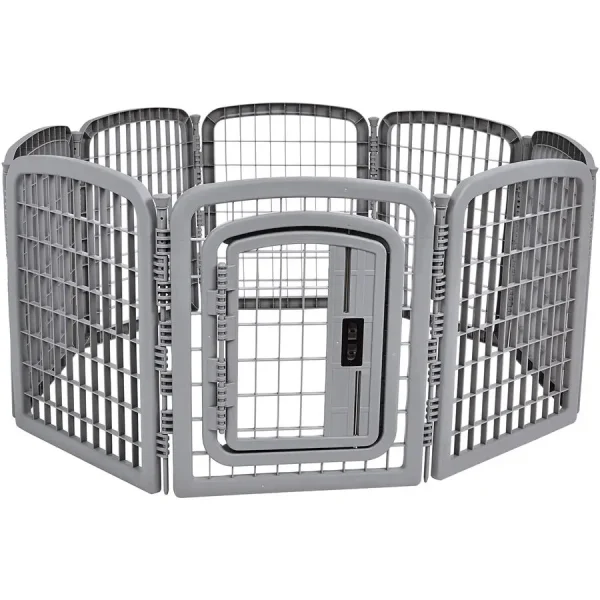 8-Panel Pet Playpen with Locking Gate
