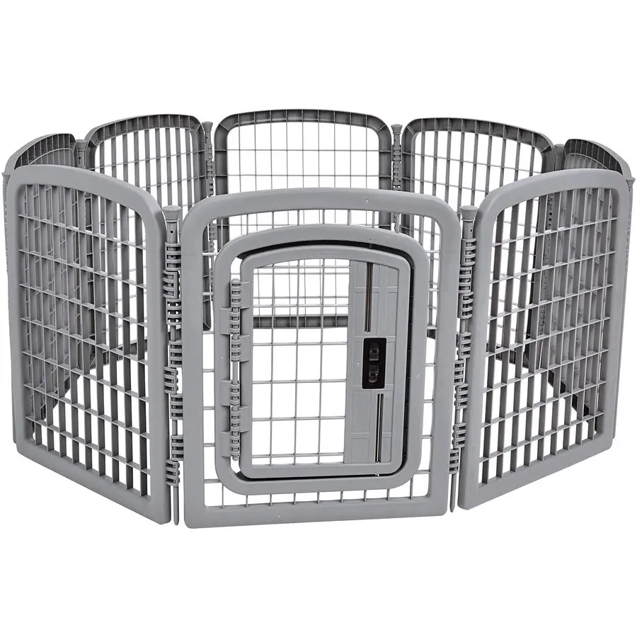 8-Panel Pet Playpen with Locking Gate