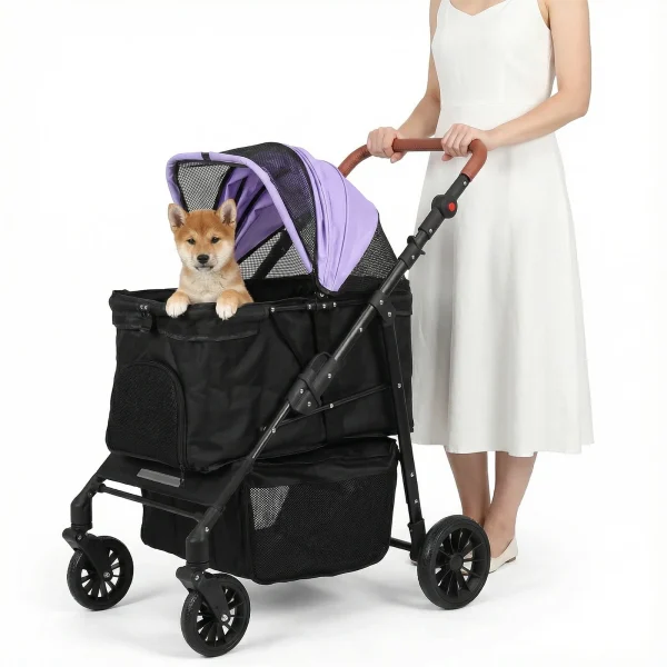 All-Terrain Pet Stroller with Reflective Trim