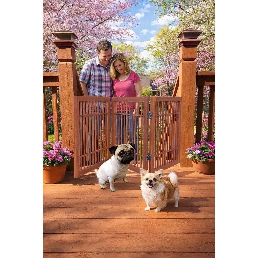 Foldable Acacia Pet Room Gate - Image 5