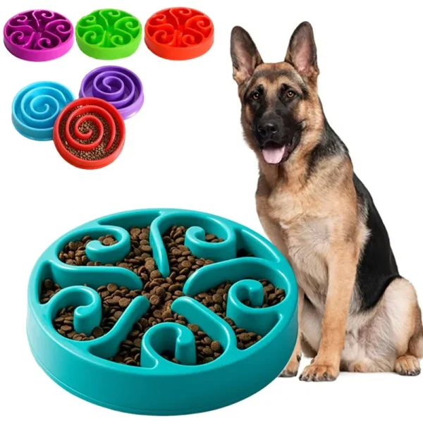 Non-Slip Slow Feeder Bowl for Dogs, Maze Design