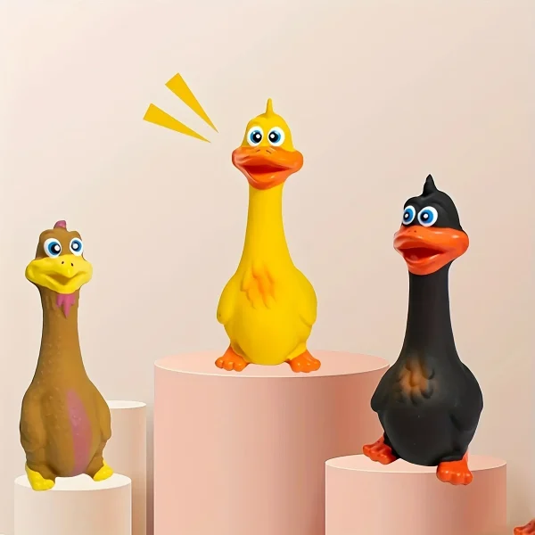Squeaky Chicken and Duck Dog Toy for Teething
