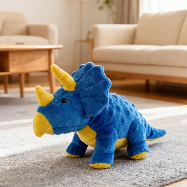 Dinosaur Plush Squeaky Dog Toy for Interactive Play