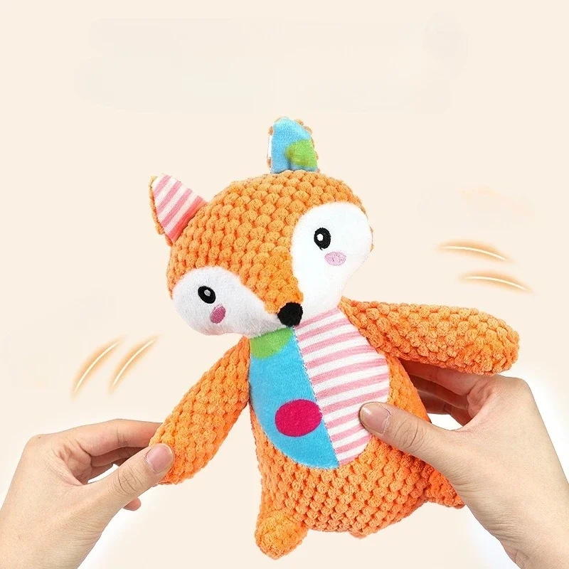Patchwork Animal Plush Squeaky Dog Toy for Interactive Play - Image 3