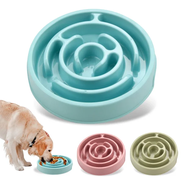 Non-Slip Slow Feeder Bowl for Dogs and Cats, Maze and Round Styles