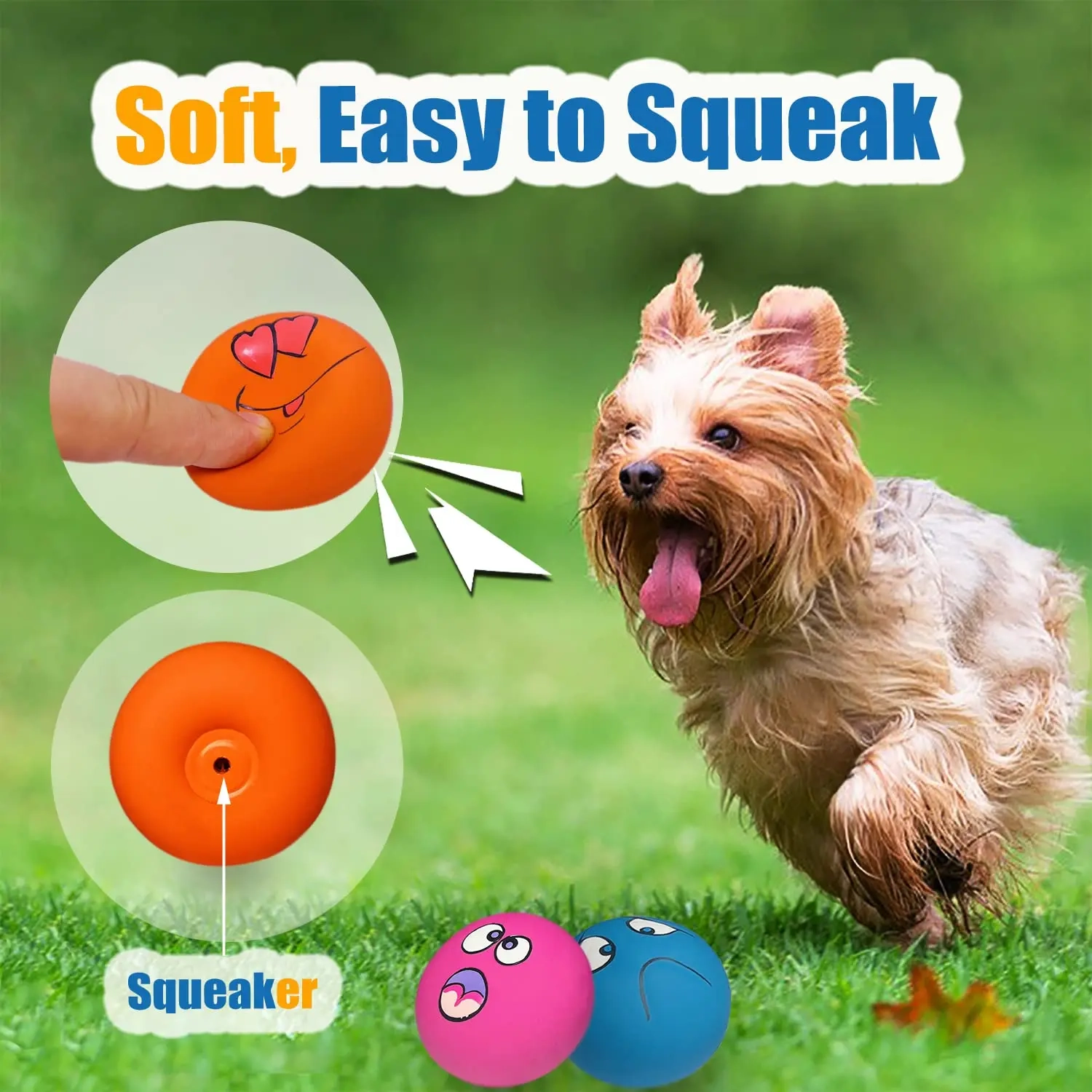 Puppy Squeaky Rubber Fetch Ball Toy - Image 5
