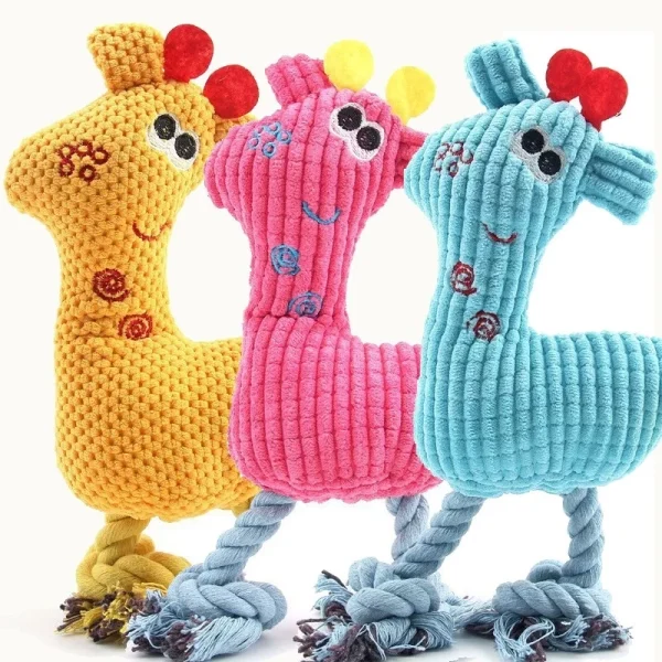 Animal Plush Squeaky Dog Toy for Interactive Play