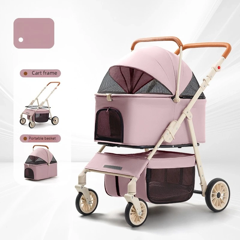 Double Space Pet Stroller with Reversible Handle - Image 7