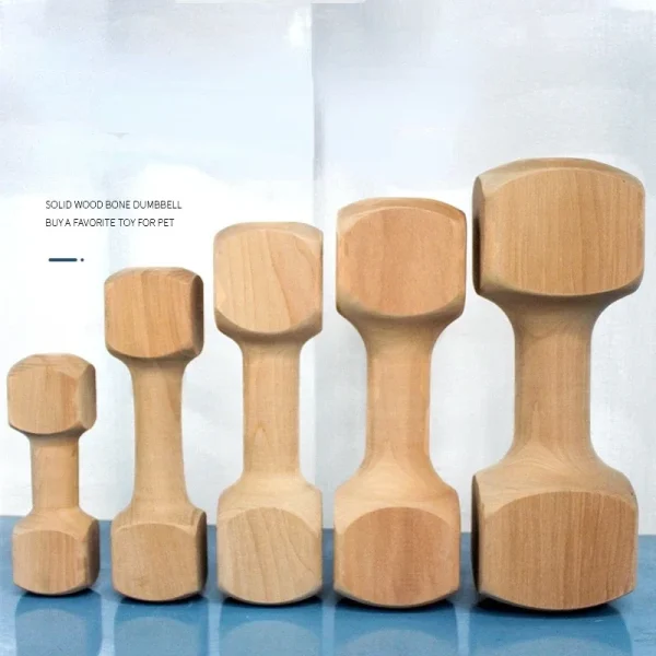 Wooden Dumbbell Chew Toy