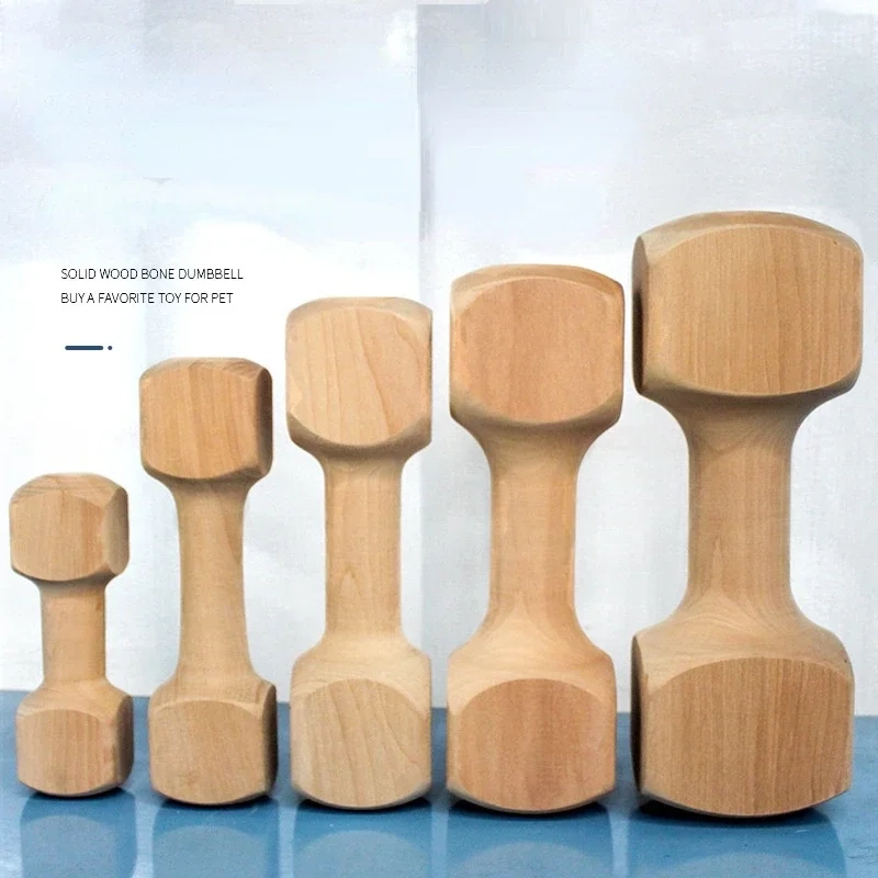 Wooden Dumbbell Chew Toy