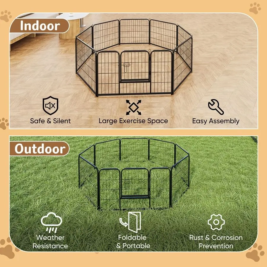 Portable 8-Panel Pet Play Yard - Image 6