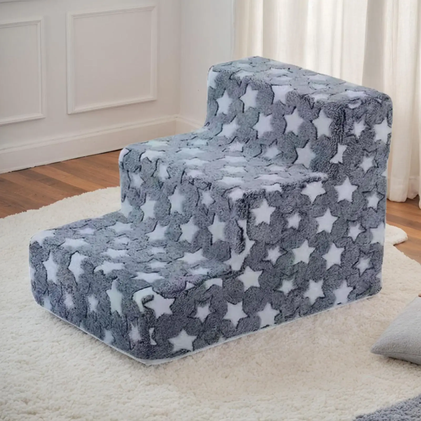 3-Step Plush Pet Climbing Stairs - Image 4