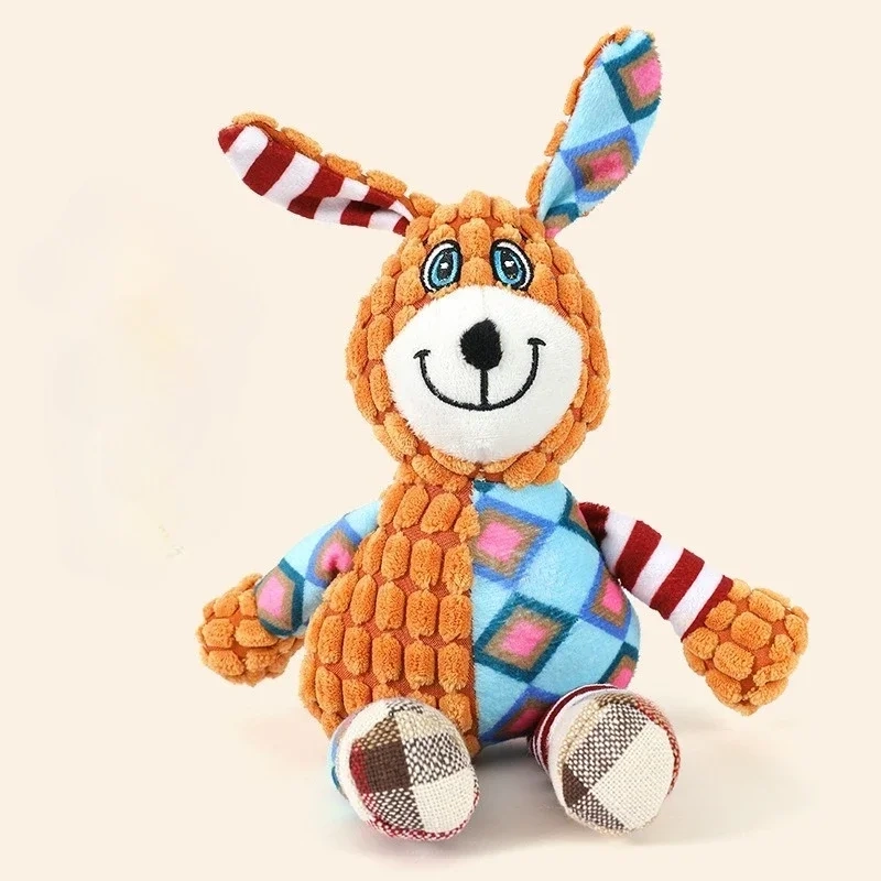 Patchwork Animal Plush Squeaky Dog Toy for Interactive Play - Image 7