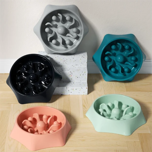 Anti-Tip Slow Feeder Bowl for Small Dogs and Cats