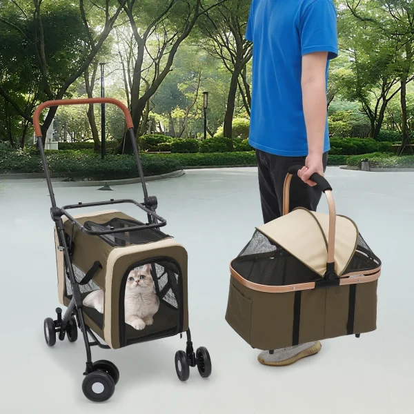 Two-Tier Foldable Pet Stroller