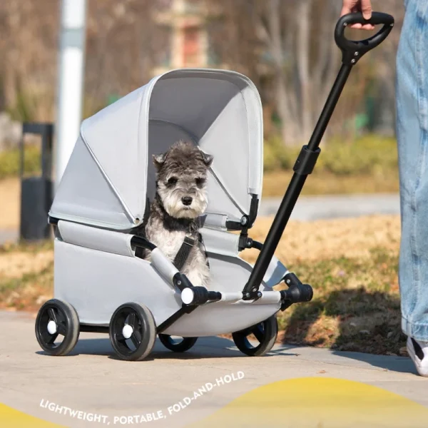 Foldable Pet Stroller with Canopy
