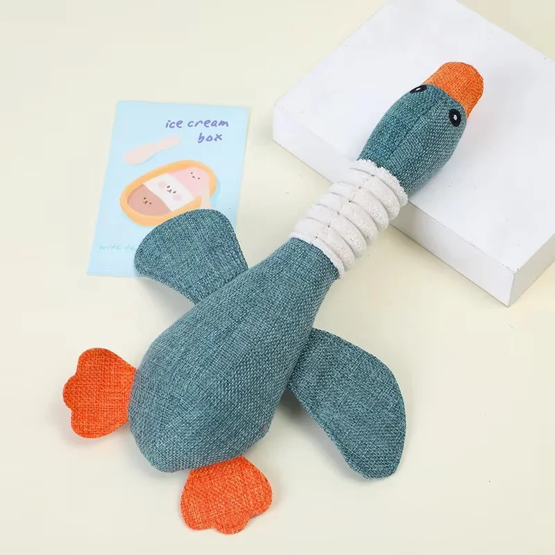 Duck Plush Squeaky Dog Toy for Interactive Play - Image 9