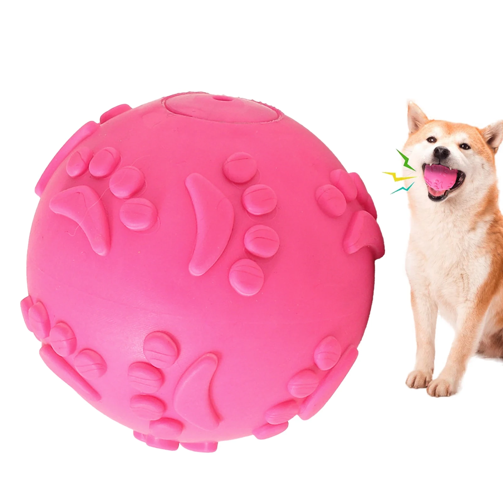 Latex Squeaky Dog Ball for Interactive Chewing and Fetch Play - Image 9