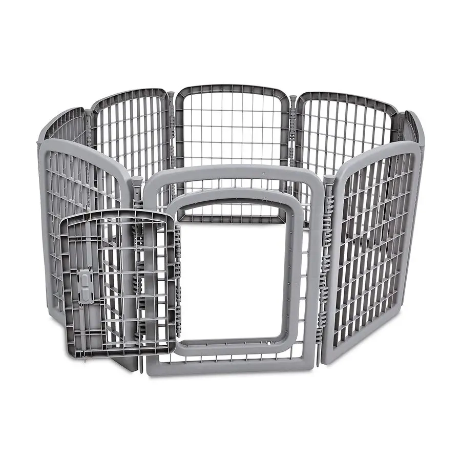 8-Panel Pet Playpen with Locking Gate - Image 2