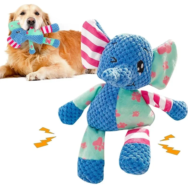 Patchwork Animal Plush Squeaky Dog Toy for Interactive Play - Image 4