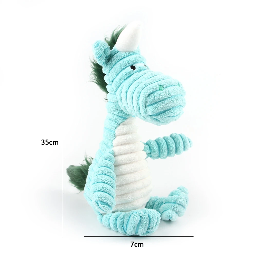 Corduroy Animal Plush Squeaky Dog Toy for Interactive Play - Image 15
