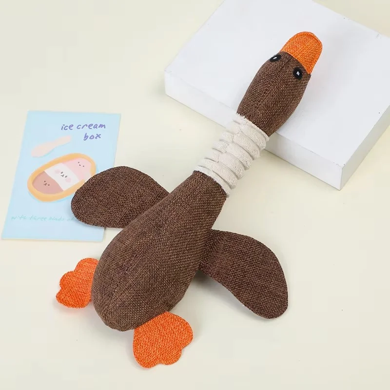 Duck Plush Squeaky Dog Toy for Interactive Play - Image 7